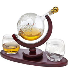 Whiskey Decanter Globe Set